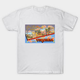 Greetings from Winchester, Virginia - Vintage Large Letter Postcard T-Shirt